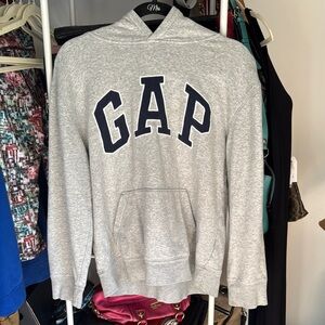 GAP Light Gray Hoodie with Navy Logo
